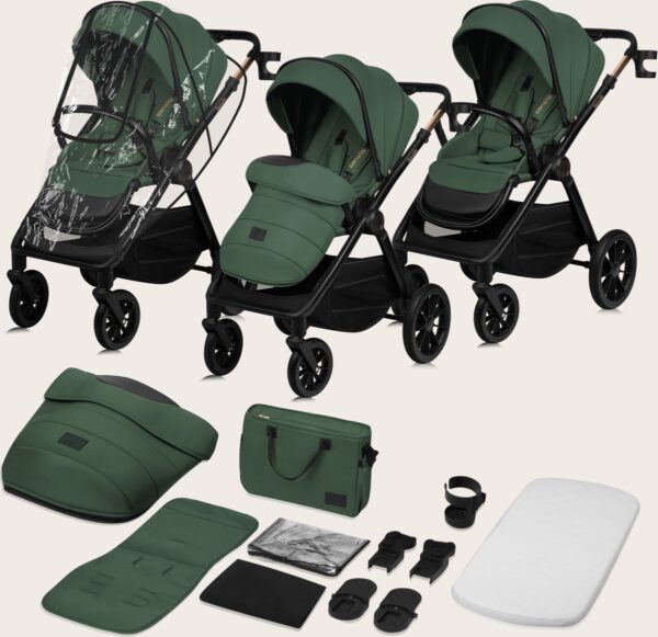 Ratini.lv | LAYLA 2IN1 bērnu ratiņi krāsa GREEN FOREST bilde #3