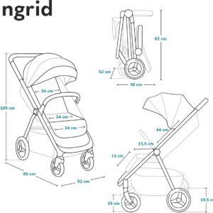 Lionelo INGRID bērnu ratiņi krāsa BEIGE SAND