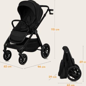 Lionelo LAYLA 3IN1 bērnu ratiņi krāsa BLACK ONYX
