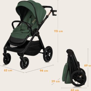 Lionelo LAYLA 3IN1 bērnu ratiņi krāsa GREEN FOREST