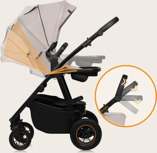 Ratini.lv | AMBER PLUS 2IN1 bērnu ratiņi krāsa BEIGE SAND bilde #13