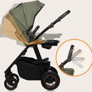 Lionelo AMBER PLUS 3IN1 bērnu ratiņi krāsa GREEN FOREST