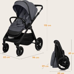 Lionelo LAYLA 2IN1 bērnu ratiņi krāsa GREY STONE