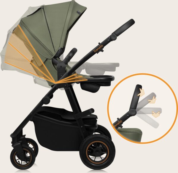 Ratini.lv | AMBER PLUS 2IN1 bērnu ratiņi krāsa GREEN FOREST bilde #29