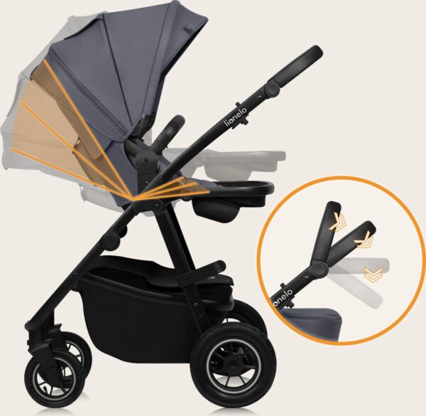 Ratini.lv | AMBER PLUS 2IN1 bērnu ratiņi krāsa GREY GRAPHITE bilde #19