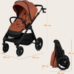 Lionelo LAYLA 3IN1 bērnu ratiņi krāsa BROWN RUST