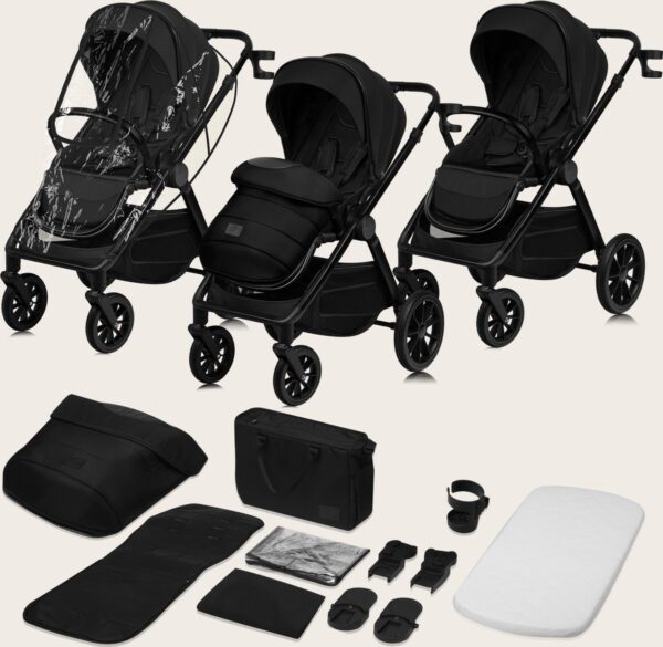 Ratini.lv | LAYLA 2IN1 bērnu ratiņi krāsa BLACK ONYX bilde #3