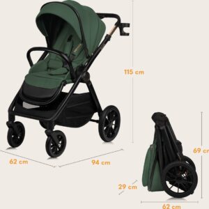 Lionelo LAYLA 2IN1 bērnu ratiņi krāsa GREEN FOREST