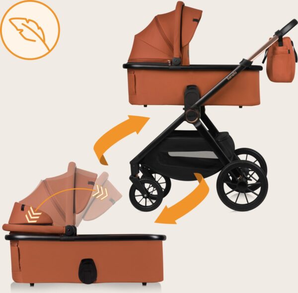 Ratini.lv | LAYLA 2IN1 bērnu ratiņi krāsa BROWN RUST bilde #13
