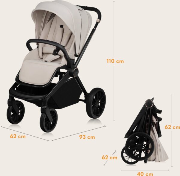 Ratini.lv | MIKA PLUS 2IN1 bērnu ratiņi krāsa BEIGE SAND bilde #9