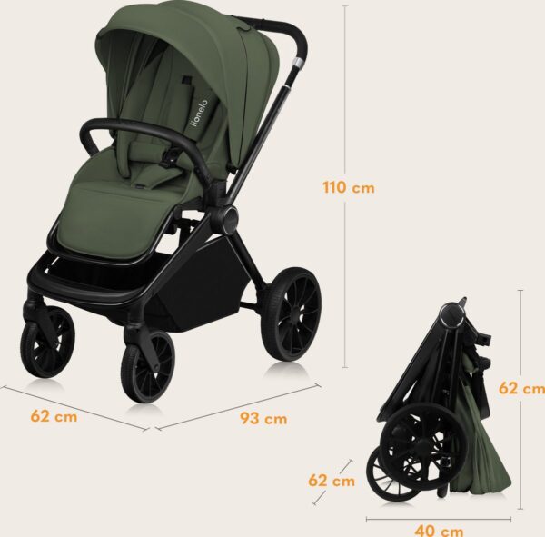 Ratini.lv | MIKA PLUS 2IN1 bērnu ratiņi krāsa GREEN OLIVE bilde #13