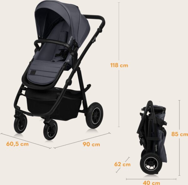 Ratini.lv | AMBER PLUS 3IN1 bērnu ratiņi krāsa GREY GRAPHITE bilde #7