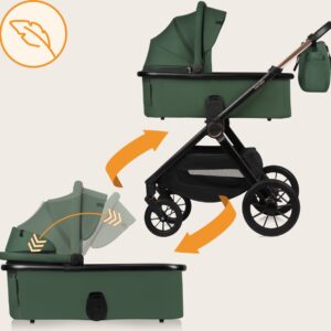 Lionelo LAYLA 3IN1 bērnu ratiņi krāsa GREEN FOREST