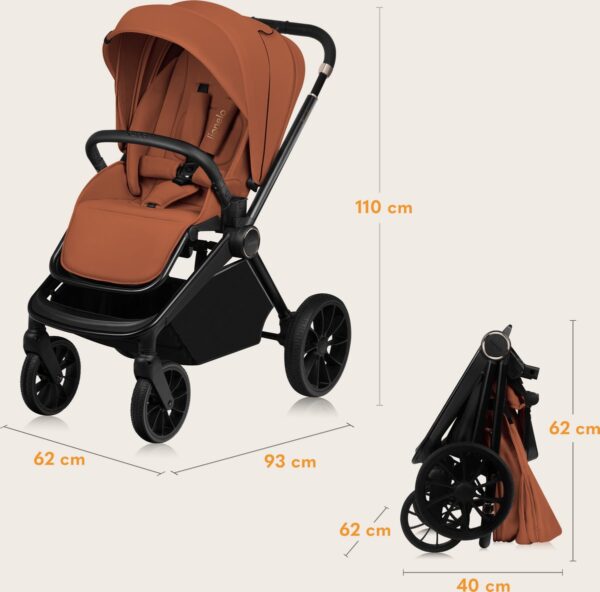 Ratini.lv | MIKA PLUS 2IN1 bērnu ratiņi krāsa BROWN RUST bilde #9