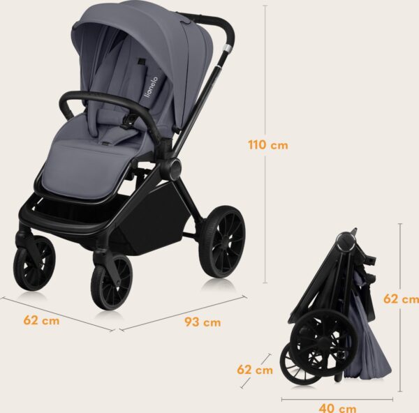 Ratini.lv | MIKA PLUS 2IN1 bērnu ratiņi krāsa GREY STONE bilde #17