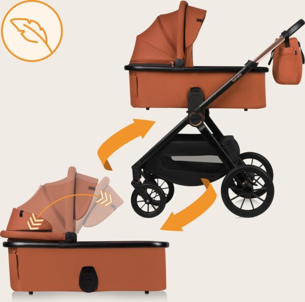 Ratini.lv | LAYLA 3IN1 bērnu ratiņi krāsa BROWN RUST bilde #9