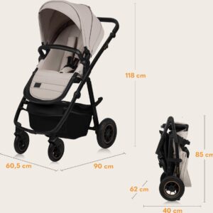 Lionelo AMBER PLUS 3IN1 bērnu ratiņi krāsa BEIGE SAND