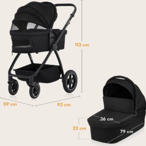Lionelo MERIL 3IN1 bērnu ratiņi krāsa BLACK ONYX