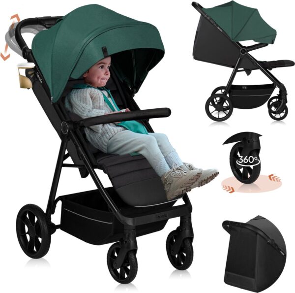 Ratini.lv | MIRA bērnu ratiņi krāsa GREEN EMERALD bilde #1