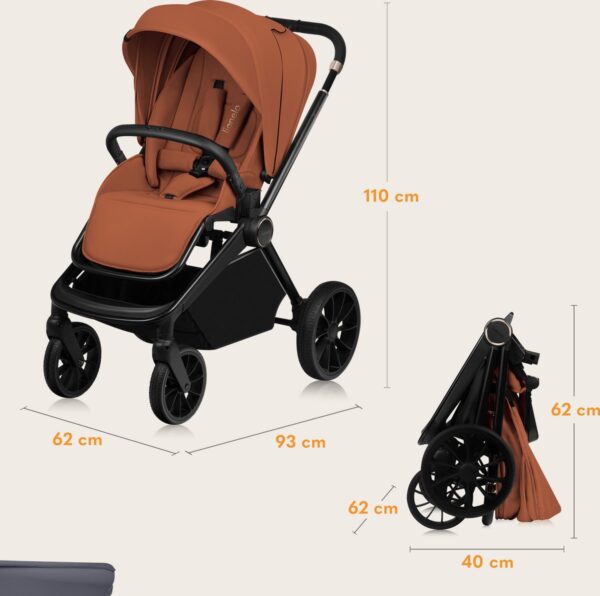 Ratini.lv | MIKA PLUS 3IN1 bērnu ratiņi krāsa BROWN RUST bilde #11