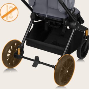 Lionelo MIKA PLUS 2IN1 bērnu ratu komplekts krāsa GREY STONE