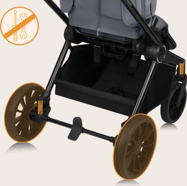 Ratini.lv | MIKA PLUS 2IN1 bērnu ratiņi krāsa GREY STONE bilde #13