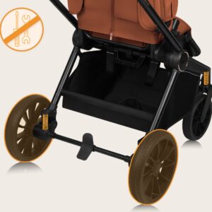 Lionelo MIKA PLUS 2IN1 bērnu ratu komplekts krāsa BROWN RUST