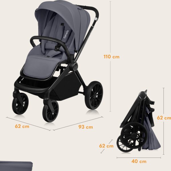 Ratini.lv | MIKA PLUS 3IN1 bērnu ratiņi krāsa GREY STONE bilde #13