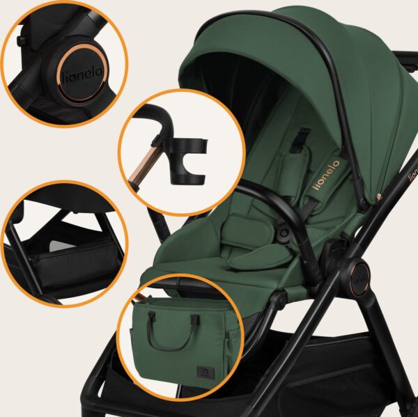 Ratini.lv | LAYLA 2IN1 bērnu ratiņi krāsa GREEN FOREST bilde #11