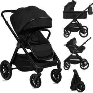 Lionelo LAYLA 3IN1 bērnu ratiņi krāsa BLACK ONYX