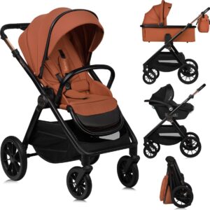 Lionelo LAYLA 3IN1 bērnu ratiņi krāsa BROWN RUST