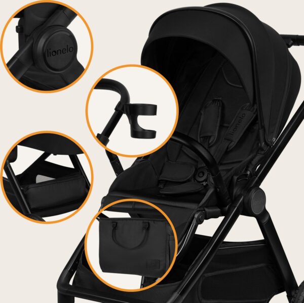 Ratini.lv | LAYLA 2IN1 bērnu ratiņi krāsa BLACK ONYX bilde #13
