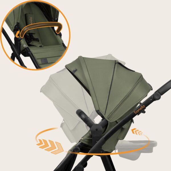 Ratini.lv | AMBER PLUS 2IN1 bērnu ratiņi krāsa GREEN FOREST bilde #7