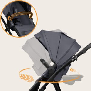 Lionelo AMBER PLUS 3IN1 bērnu ratiņi krāsa GREY GRAPHITE