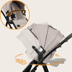 Lionelo AMBER PLUS 2IN1 bērnu ratiņi krāsa BEIGE SAND