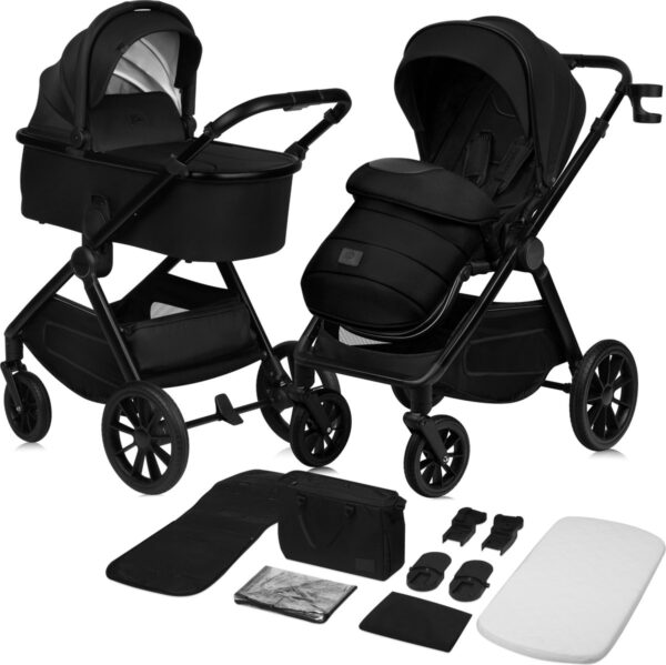 Ratini.lv | LAYLA 2IN1 bērnu ratiņi krāsa BLACK ONYX bilde #1