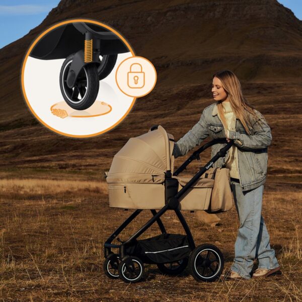 Ratini.lv | MERIL 3IN1 bērnu ratiņi krāsa BEIGE SAND bilde #37