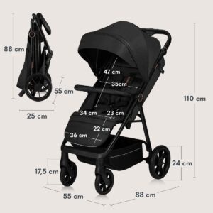 Lionelo MIRA bērnu ratiņi krāsa BLACK ONYX
