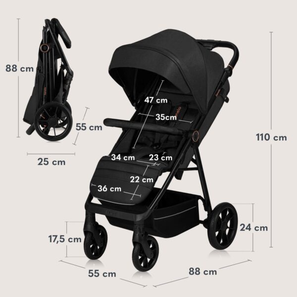 Ratini.lv | MIRA bērnu ratiņi krāsa BLACK ONYX bilde #3