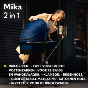 Lionelo MIKA 2IN1 bērnu ratu komplekts krāsa BLUE NAVY