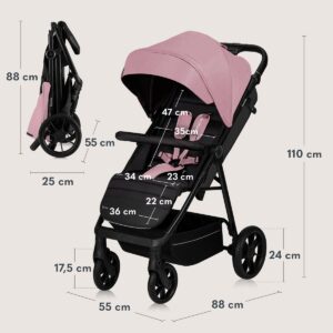 Lionelo MIRA bērnu ratiņi krāsa PINK ROSE