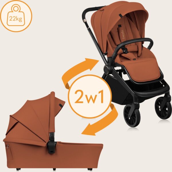 Ratini.lv | MIKA PLUS 2IN1 bērnu ratiņi krāsa BROWN RUST bilde #3
