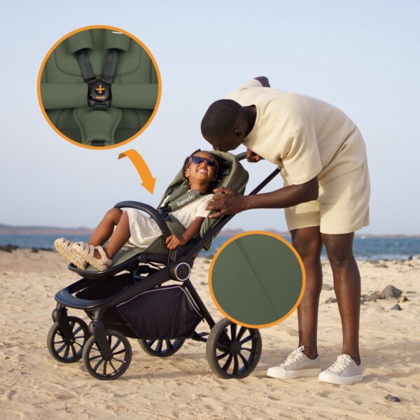 Ratini.lv | MIKA PLUS 2IN1 bērnu ratiņi krāsa GREEN OLIVE bilde #21
