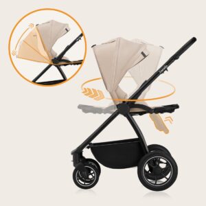Lionelo MERIL 3IN1 bērnu ratiņi krāsa BEIGE SAND