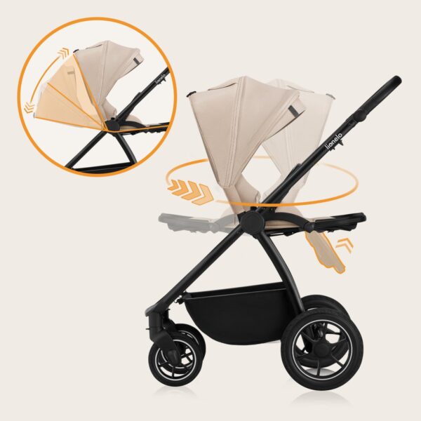 Ratini.lv | MERIL 3IN1 bērnu ratiņi krāsa BEIGE SAND bilde #11