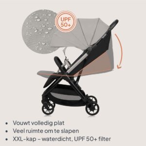 Lionelo JULIE AIR bērnu pastaigu un ceļojumu ratiņi krāsa BEIGE SAND