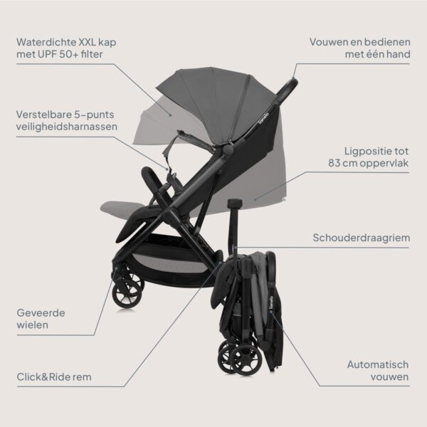 Ratini.lv | JULIE AIR bērnu ratiņi krāsa GREY STONE bilde #41