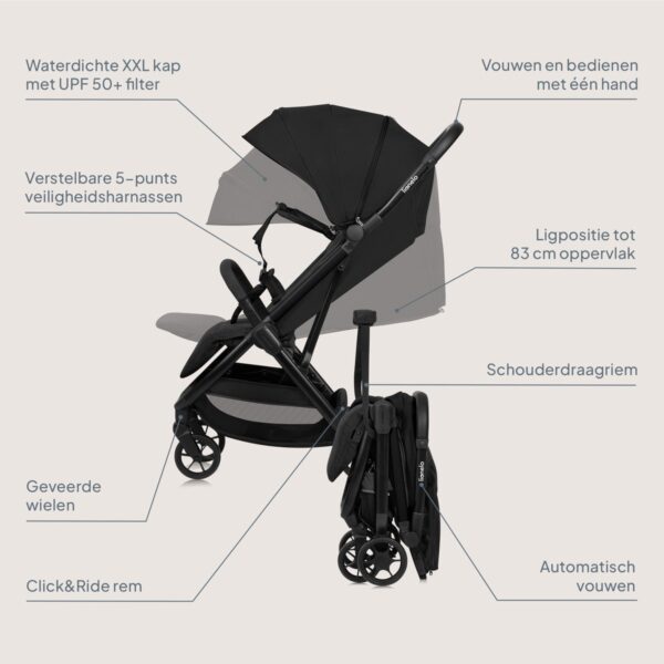Ratini.lv | JULIE AIR bērnu ratiņi krāsa BLACK ONYX bilde #29