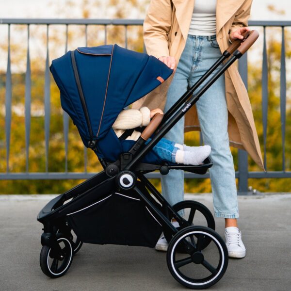 Ratini.lv | MIKA 2IN1 bērnu ratiņi krāsa BLUE NAVY bilde #39