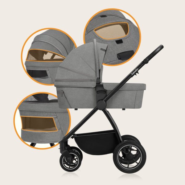 Ratini.lv | MERIL 3IN1 bērnu ratiņi krāsa GREY STONE bilde #29